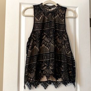 LC Lauren Conrad Sleeveless Lace Blouse